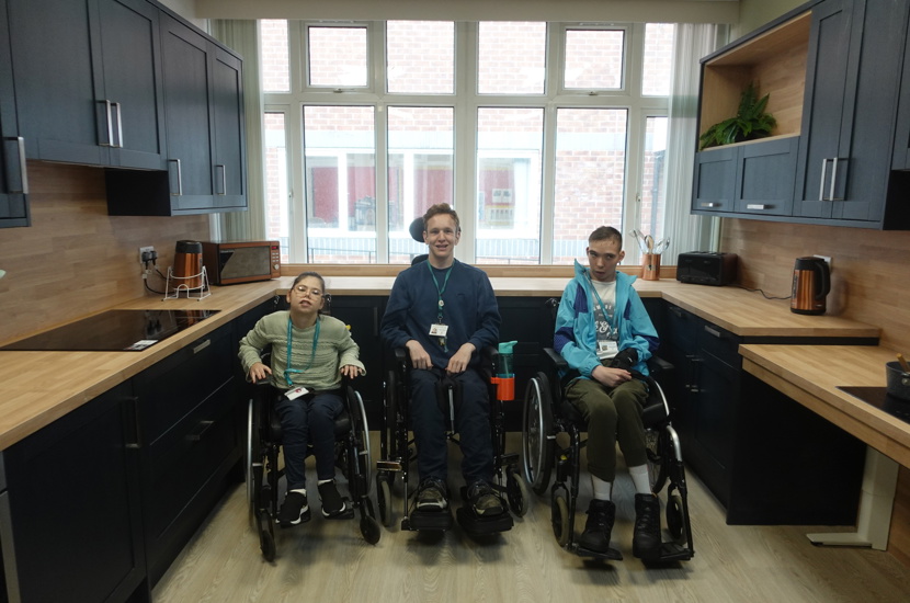 L-R: Chanelle Bratby, Wayne Bagshaw, Mason Elkington in the newly refurbished kitchen