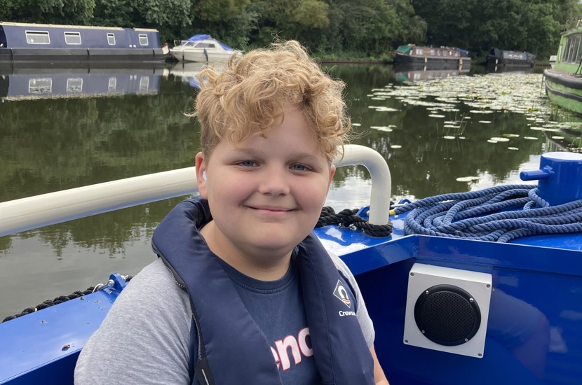 Year 5 Pupil Dariens on a canal boat trip