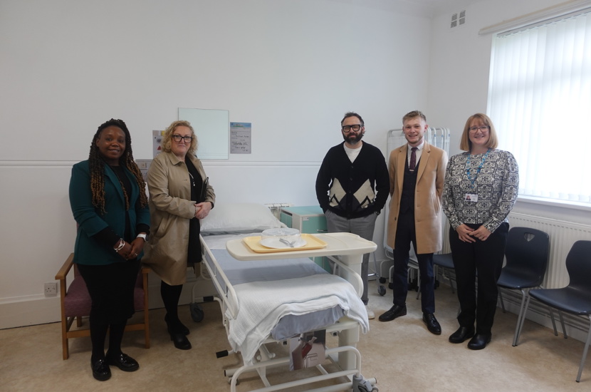 Supporters and partners of Aspire to Be officially open the service’s new healthcare room. (From L to R) Sharnika Reid from Doncaster Junior Lawyers Division, Pippa Proctor from South Yorkshire Mayoral Combined Authority, Josh Fonton-Hawkes from Doncaster Junior Lawyers Division, Liam Bawden from Doncaster Junior Lawyers Division and Fiona Leahy from the NHS South Yorkshire Integrated Care Board.