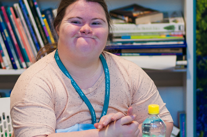Student in the library 