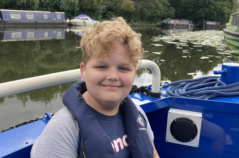 Year 5 Pupil Dariens on a canal boat trip